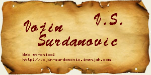 Vojin Surdanović vizit kartica